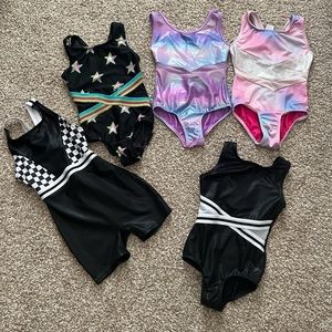 Bundle of 5 girls leotards XS
